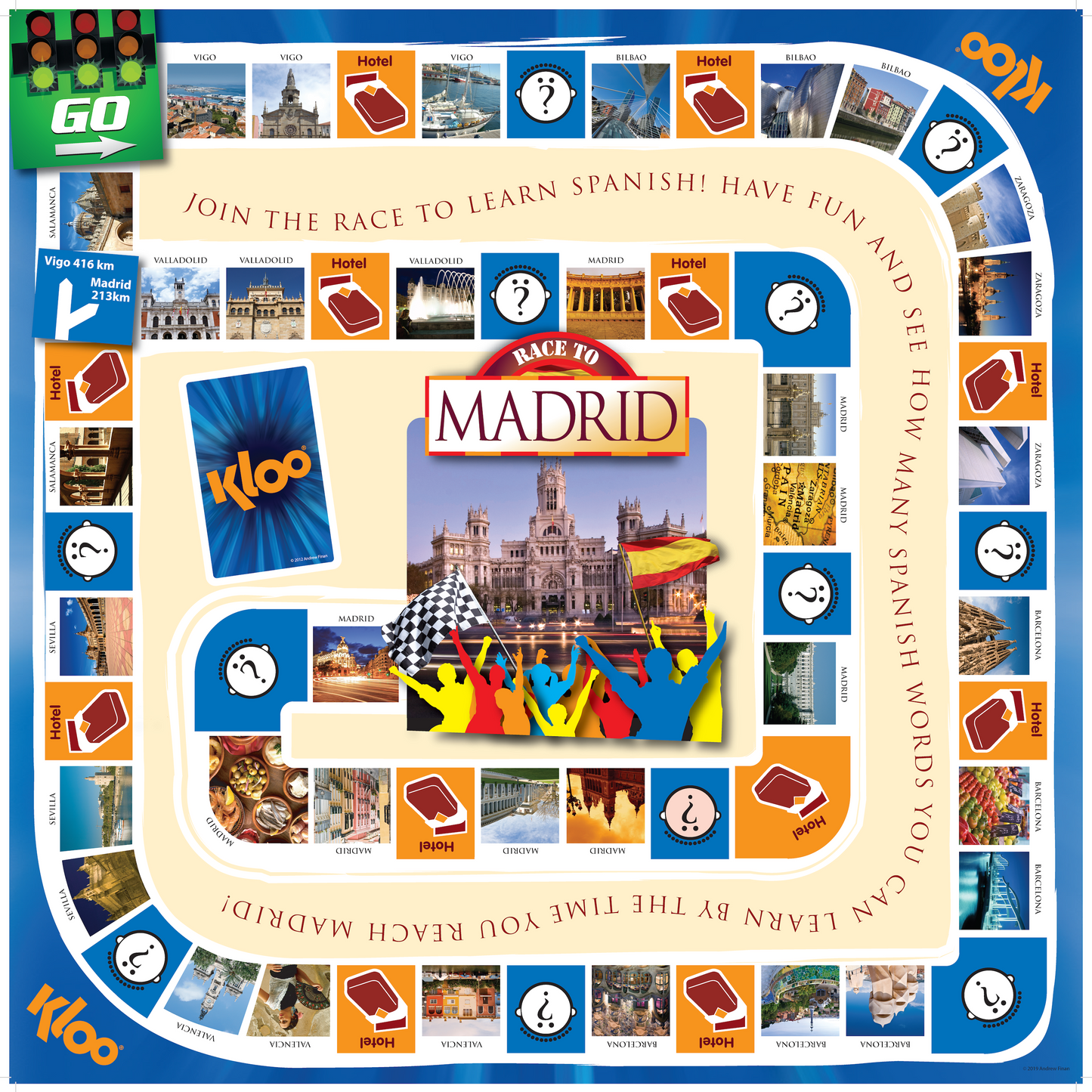 Learn Spanish Board Game - Race to Madrid (4 Decks)