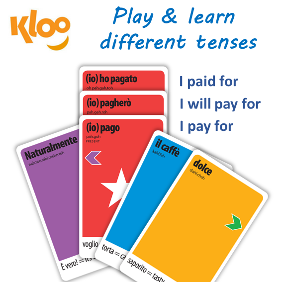 Learn Italian verbs with Learn to Speak Italian Card Games for kids schools and adults. Teach yourself Italian or teach your child Italian