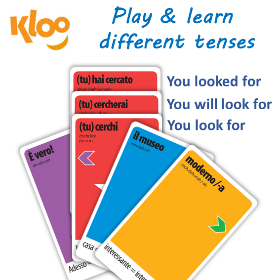 Learn Italian verbs with Learn to Speak Italian Card Games for kids schools and adults. Teach yourself Italian or teach your child Italian