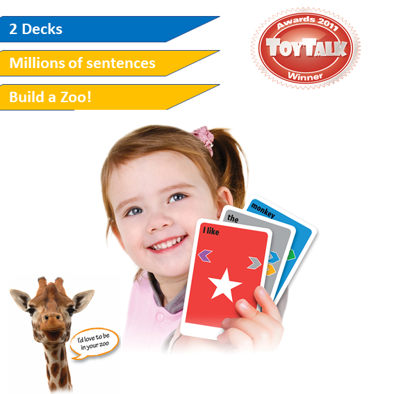 Kids Reading Game Ages 4+ - KLOO Zoo First Words & Sentences Card Game (Double Deck)