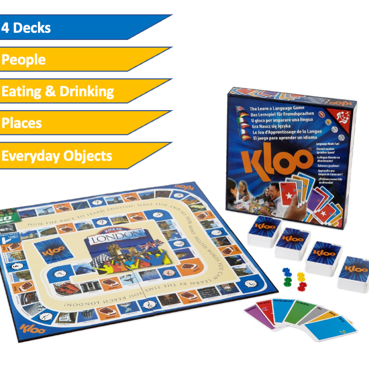 Learn English Board Game - Race to London TEFL Teaching Resource (4 Decks)