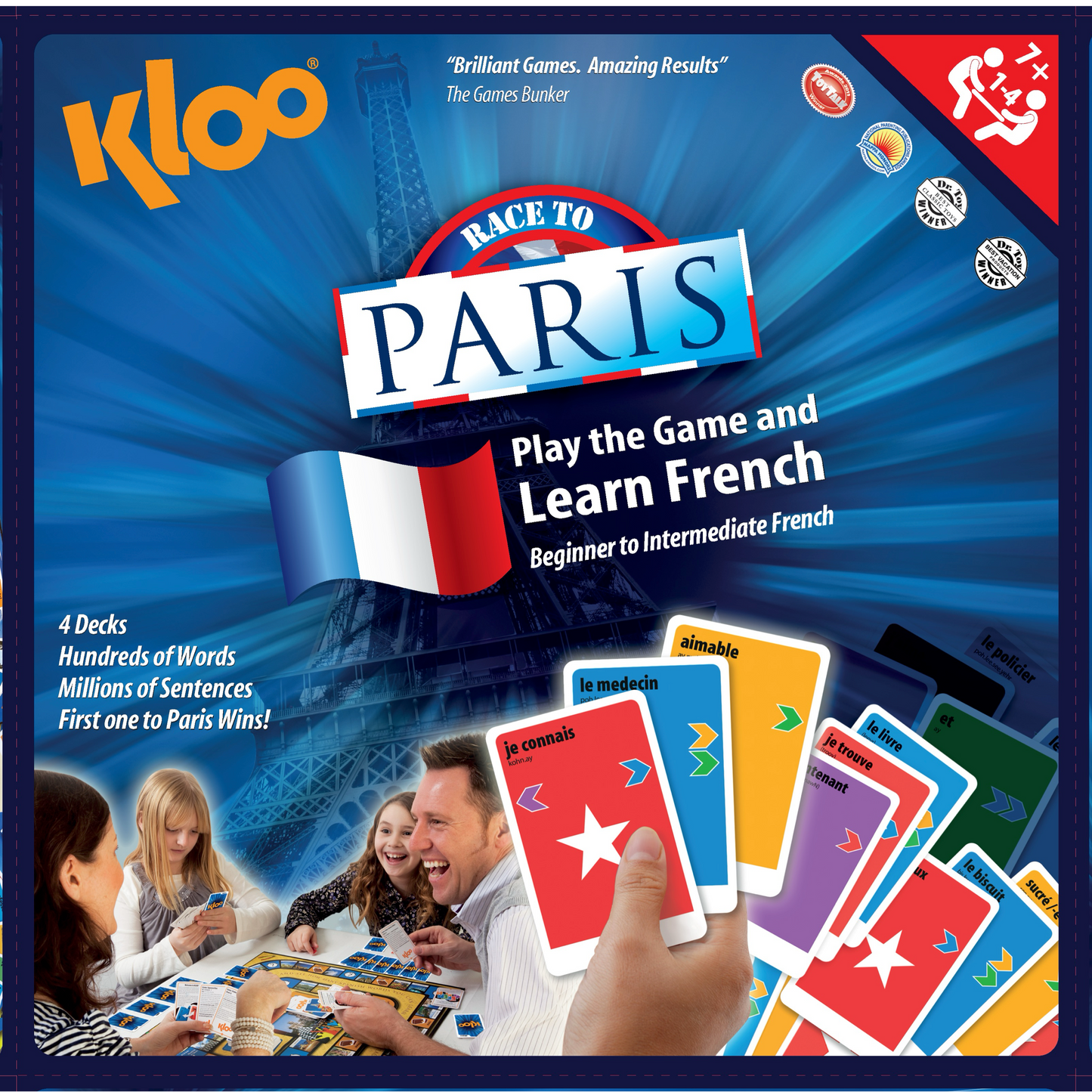 Learn French Board Games for Classroom - 10x Race to Paris Bundle for Schools (40 Decks)