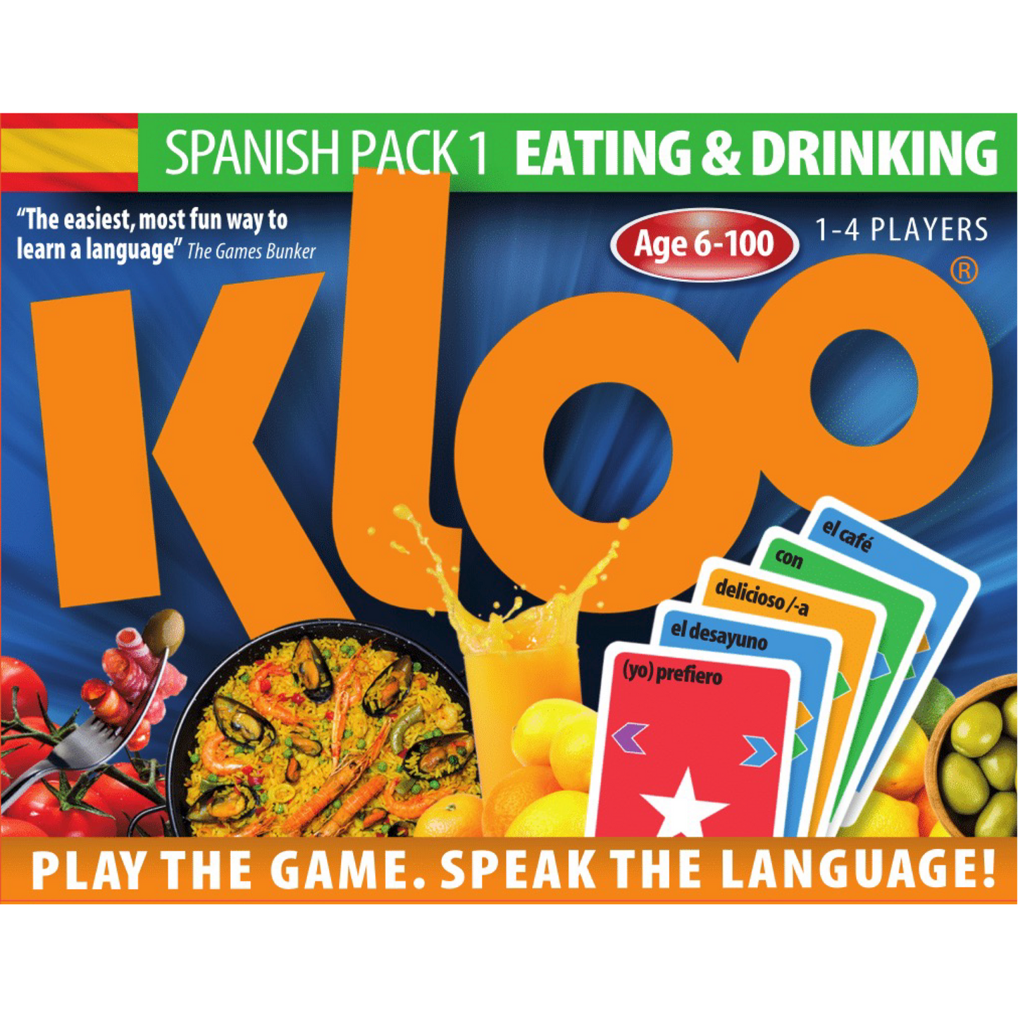 Learn Spanish Card Game - Eating & Drinking Vocabulary (Double Deck)