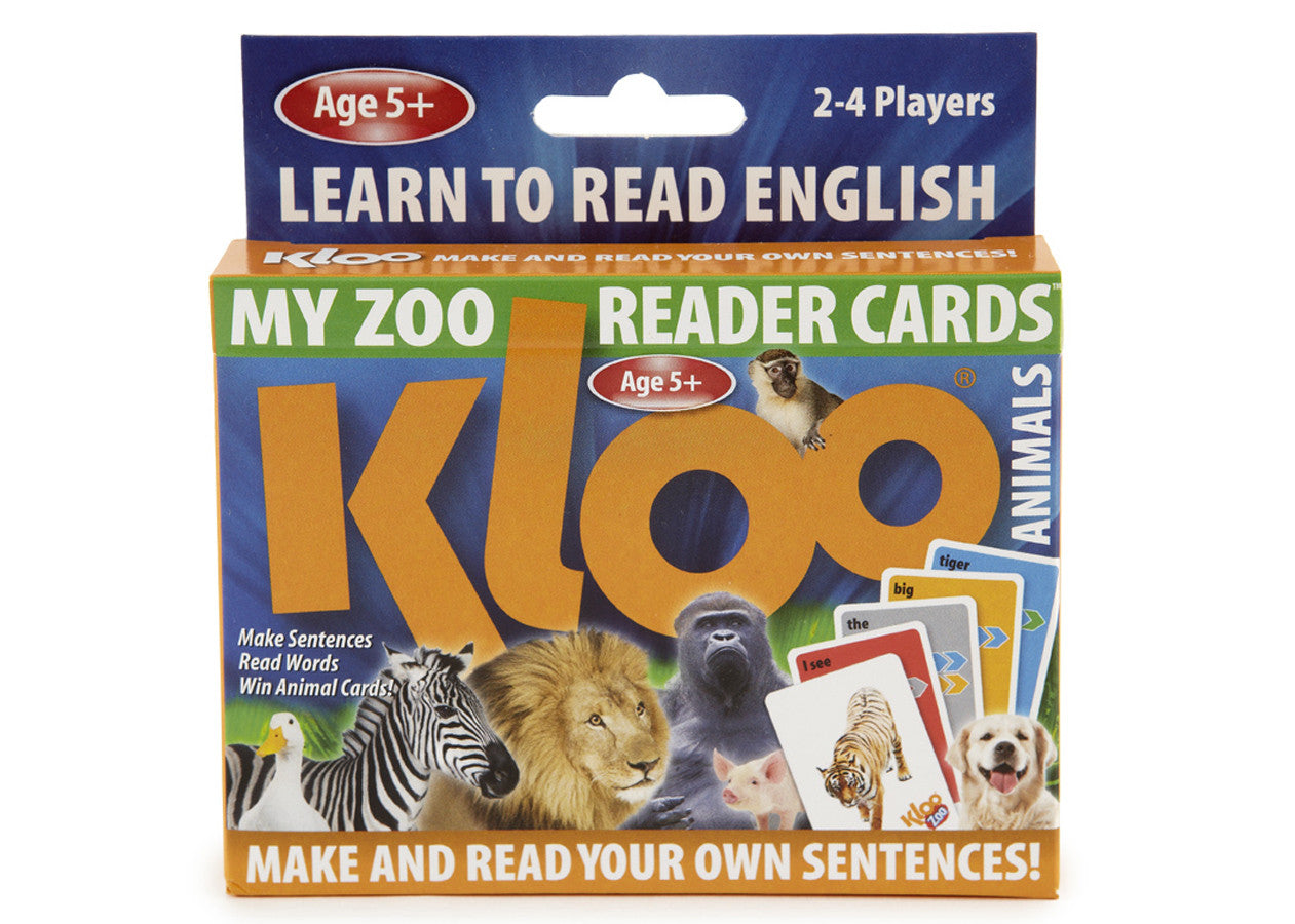 KLOO Zoo Card Game – Read First Words, Make Sentences & Build a Zoo Game for Kids (Double Deck)