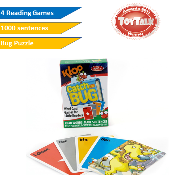 KLOO Games - KLOO's 'Catch the Bug' Play & Read Flash Card Game