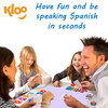 Family playing learn Spanish game Learn to Speak Spanish Card Games for kids schools and adults. Teach yourself Spanish or teach your child Spanish