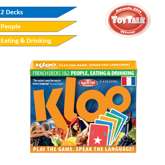 KLOO Play & Learn French Games - Themes of People, Eating & Drinking (Double Deck)