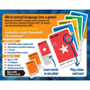 Back of Learn to Speak Italian Card Games for kids schools and adults. Teach yourself Italian or teach your child Italian