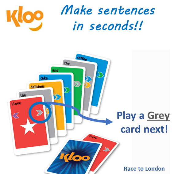 Pack de 5 cartes Race to London School de KLOO – Accélérez l'apprentissage de l'anglais en classe (TEFL, TESOL, ESL) (20 jeux)