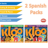 2 Spanish double deck packs. Players learn Spanish words, make sentences and have fun learning Spanish. Covers the vocabulary themes of Eating & Drinking and Places & Travel